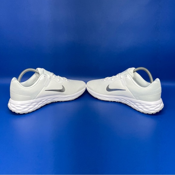 NEW Nike Revolution Six Next Nature Athletic Shoes Platinum White Silver - Picture 6 of 9